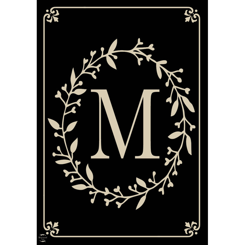 Drapeau de jardin Briarwood Lane, monogramme classique, lettre M