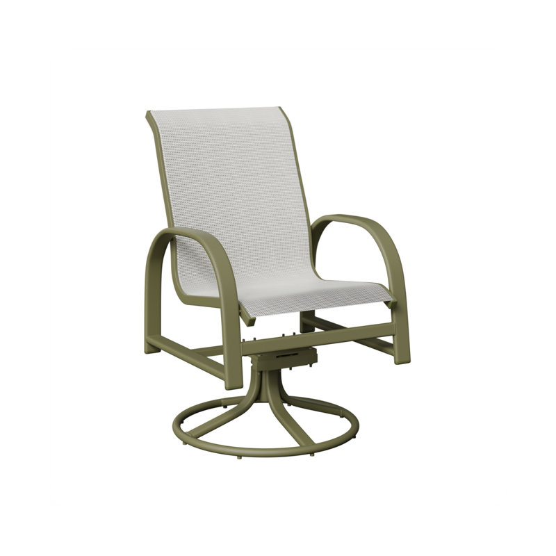 Chaise berçante pivotante en aluminium Amma, Noir luxe, Aluminium vert sauge