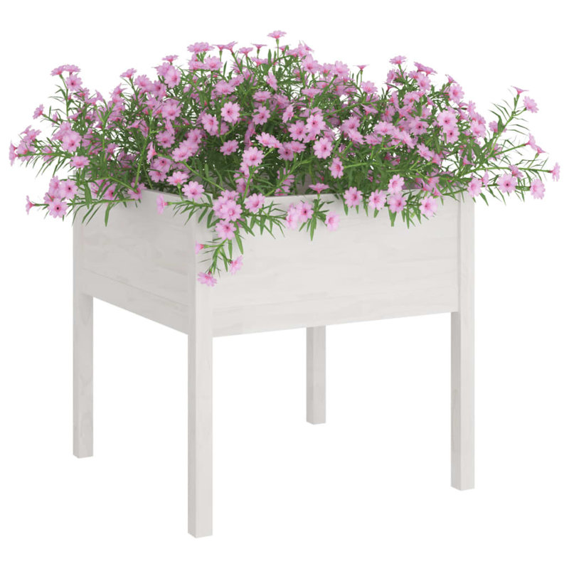Alastaire Wood Planter Box, 70cm H x 70cm W x 70cm D, White