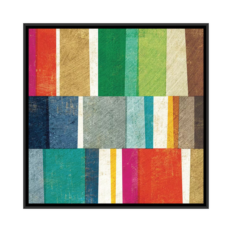 " Colourful Abstract " by Michael Mullan, 18" H x 18" W x 1.5" D, Black Framed Canvas, No Mat