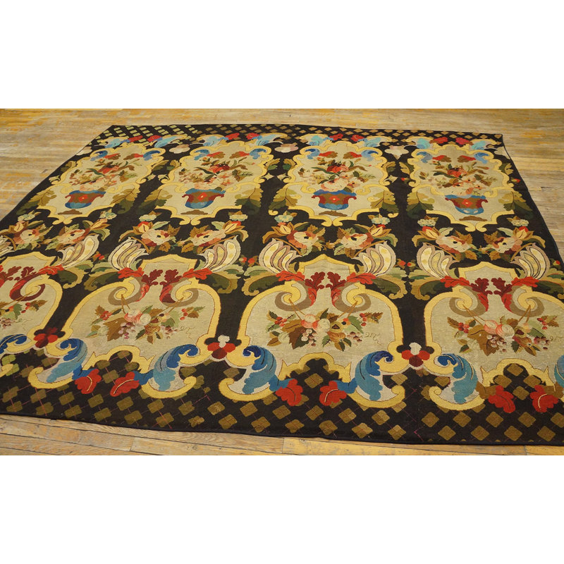 Antique Needlepoint English Knotted Rug