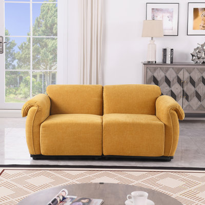 Canapé modulaire en chenille de 68,5 pouces de longueur avec structure en fer robuste, idéal pour le salon et la chambre à coucher, modulaire
