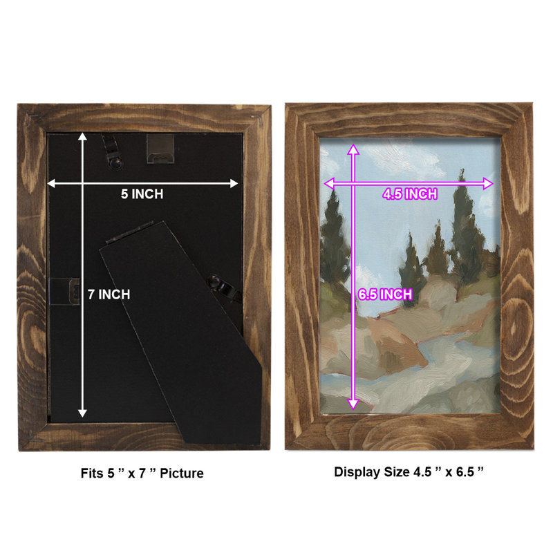 West Fourche Trail II sur papier, H 7 po x l 5 po x P 1 po, Noyer
