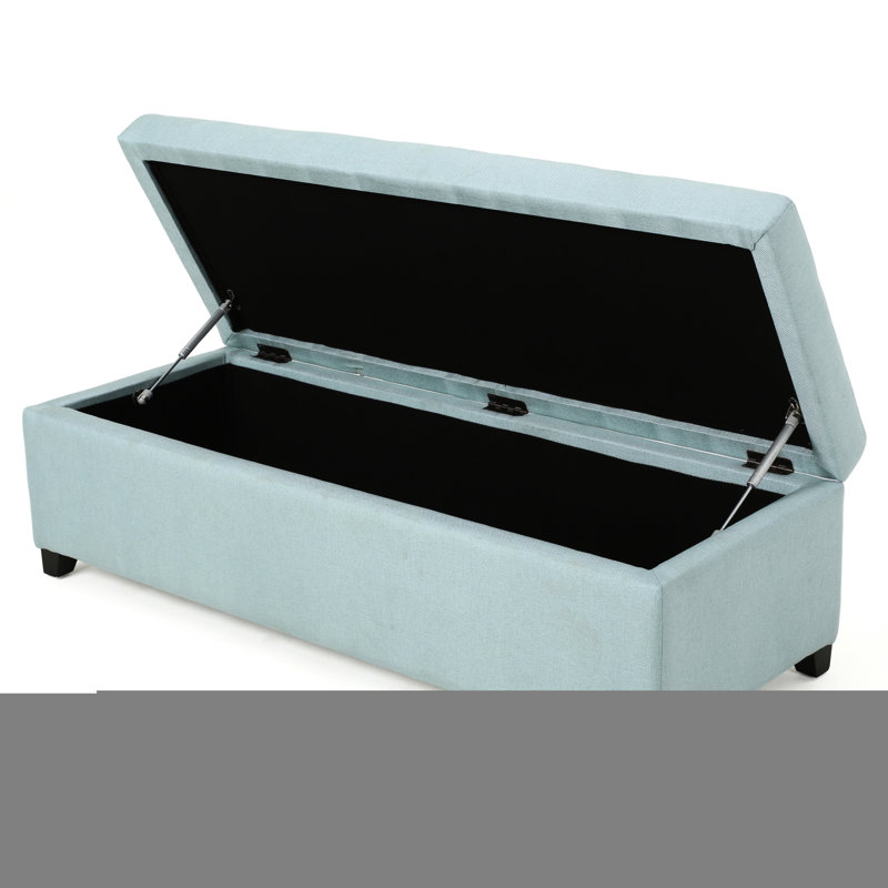 Banc en tissu bleu avec un grand espace de rangement - Rehausse le décor du salon, du bureau et de la chambre à coucher