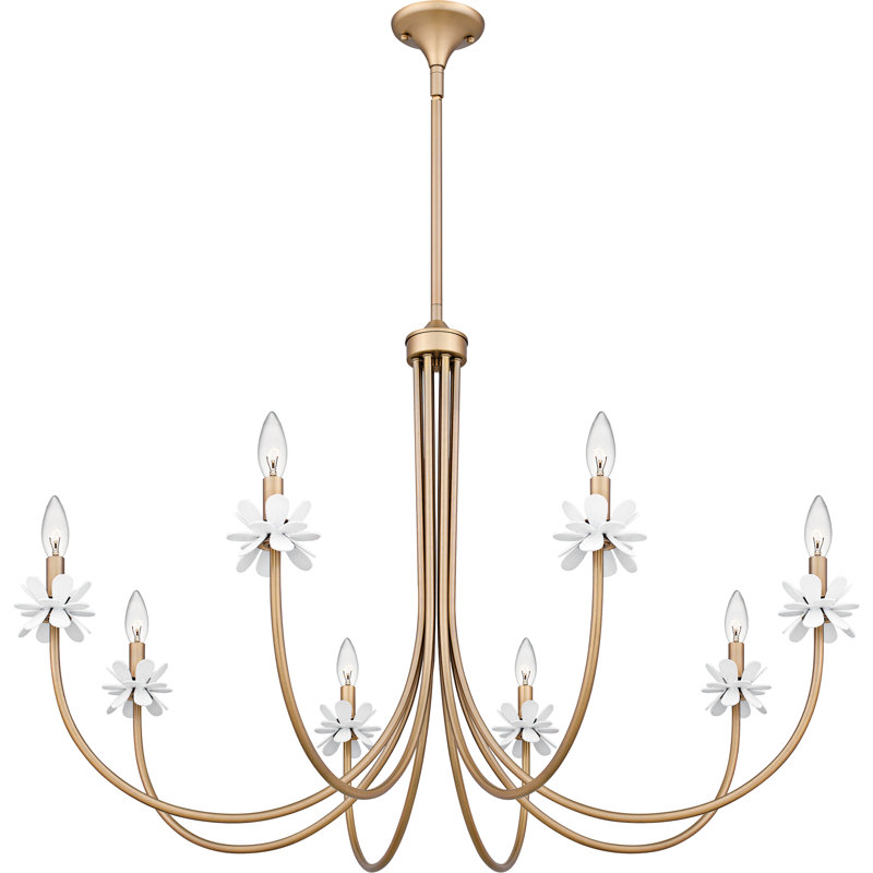 Moulden Bronze Gold Chandelier, 27.5" H x 42" W x 42" D, 8 Lights