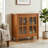 Warm Shaker 32"W Solid Wood Transitional Low Storage Cabinet with Tempered Glass Doors and Adjustable Shelves-633352547