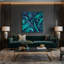 «Geometric Abstraction 73», art mural sur toile bleue-598145721