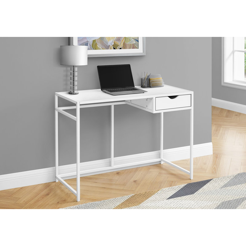Bureau d'ordinateur en métal 42 ", Blanc