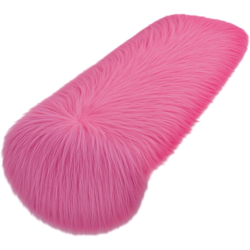 FabricLA Faux Fur Accent Cut with Rounded Edges for Holiday & Christmas Décor, Fuchsia, 14" W x 36" L