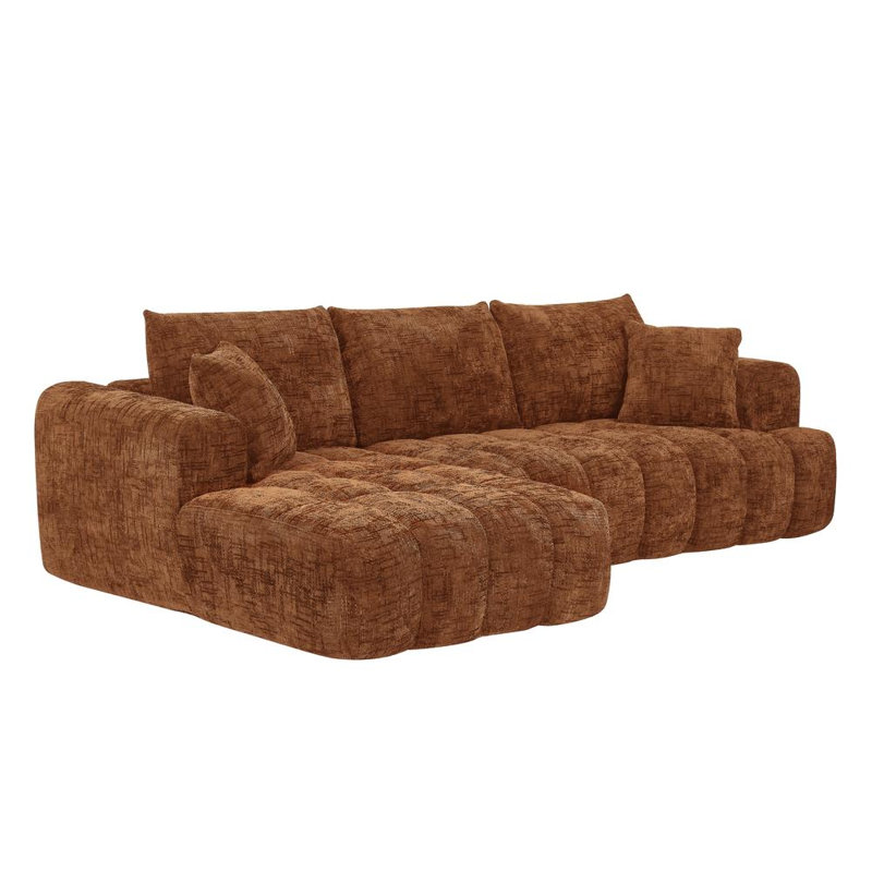 Sectional Oversized Sofa, Dark Blue Chenille