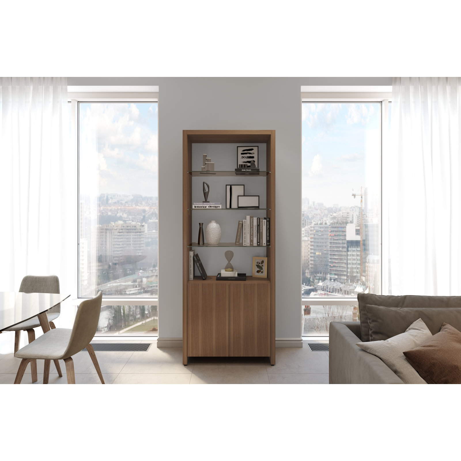 Linea™ Standard Bookcase, Natural Walnut