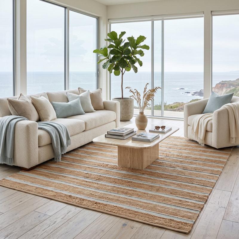 Tapis tissé à la main Coastal, Rectangle 7 pi 9 po x 9 pi 9 po
