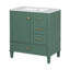 Ensemble de meuble-lavabo moderne 30 po avec lavabo 30 po, ensemble de rangement pour salle de bain avec porte à fermeture douce et 3 tiroirs, structure en bois massif