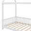 Lit de maison en bois avec barrière de sécurité et éclairage DEL-1428002794