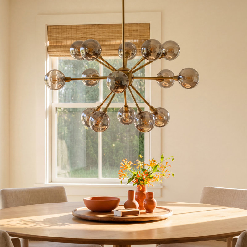 Lorraine 15 - Light Dimmable Sputnik Sphere Chandelier