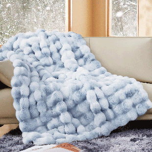 Jeté douillet en fausse fourrure de luxe, douillet et moelleux, doux et épais, pour un canapé, un salon, une chambre à coucher - convient aux idées de cadeaux d'hiver et de printemps