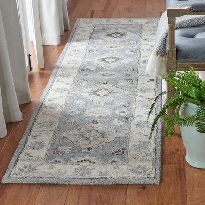 Routh Oriental Handmade Tufted Wool Gray/Ivory Area Rug -  Alcott HillÂ®, 4ED860C228B1453E9E2B1806682A3875