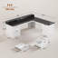 63" L Shaped Desk With Drawers, Farmhouse Corner Computer Desk-120334329