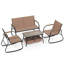 Ensemble de 4 meubles de patio avec 2 chaises bistro berçantes et table basse à 2 niveaux