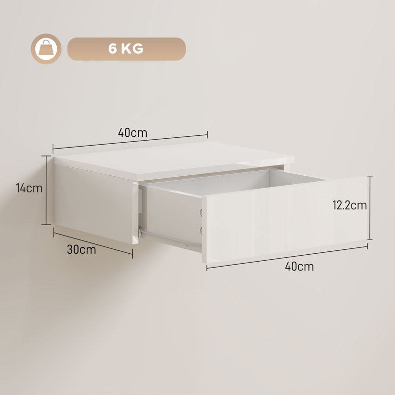 40 cm W Particle Board Bedside Table