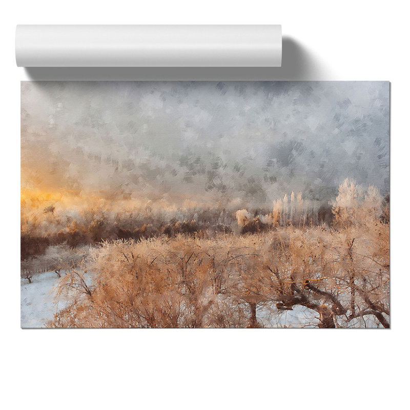 Winter Forest Painting - Frameless Print, 21cm H x 30cm W x 0.1cm D
