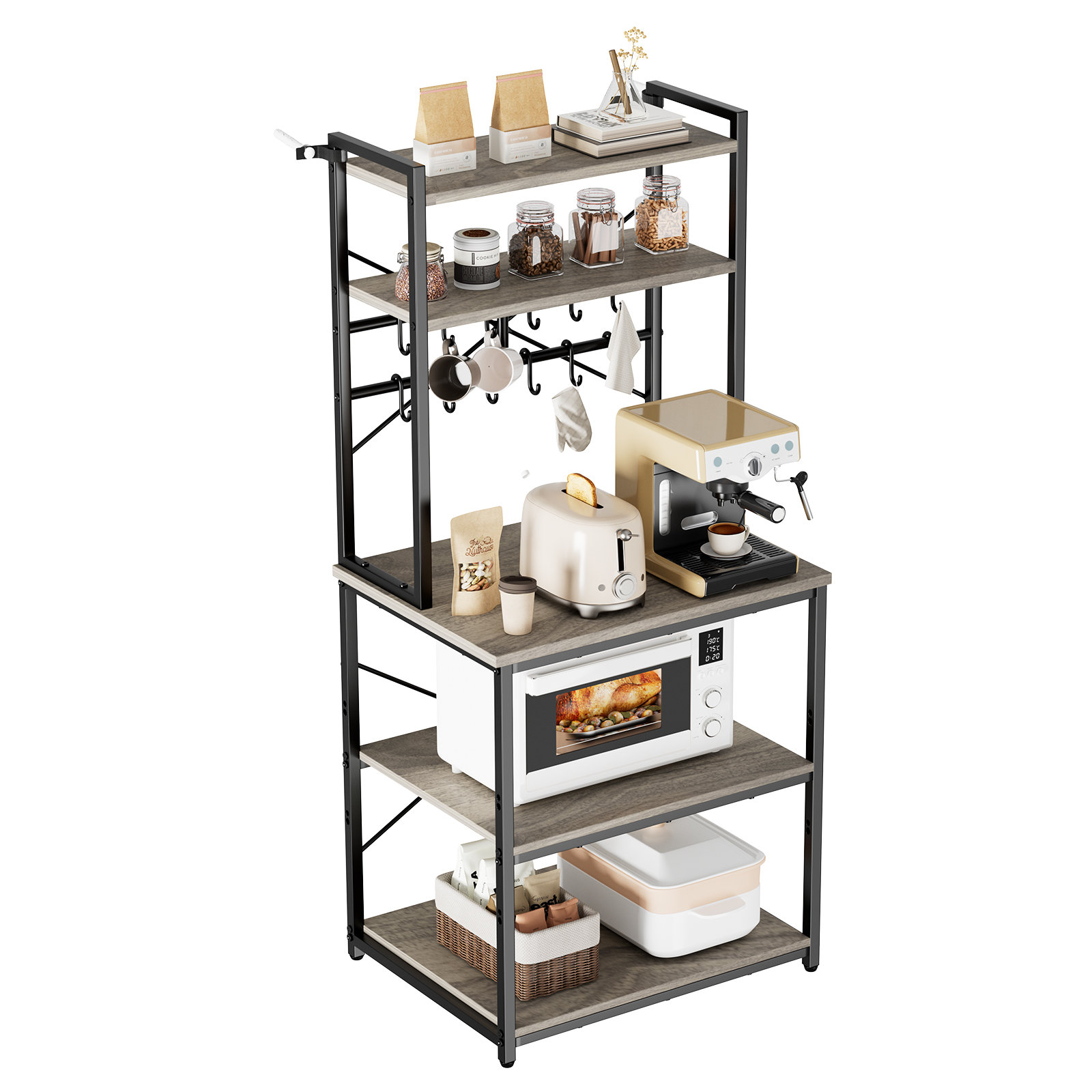 12in Baker Rack Gracie Oaks Kitchen Bakers Rack, 23.6 inch Width Bakers Rack, Kitchen ...