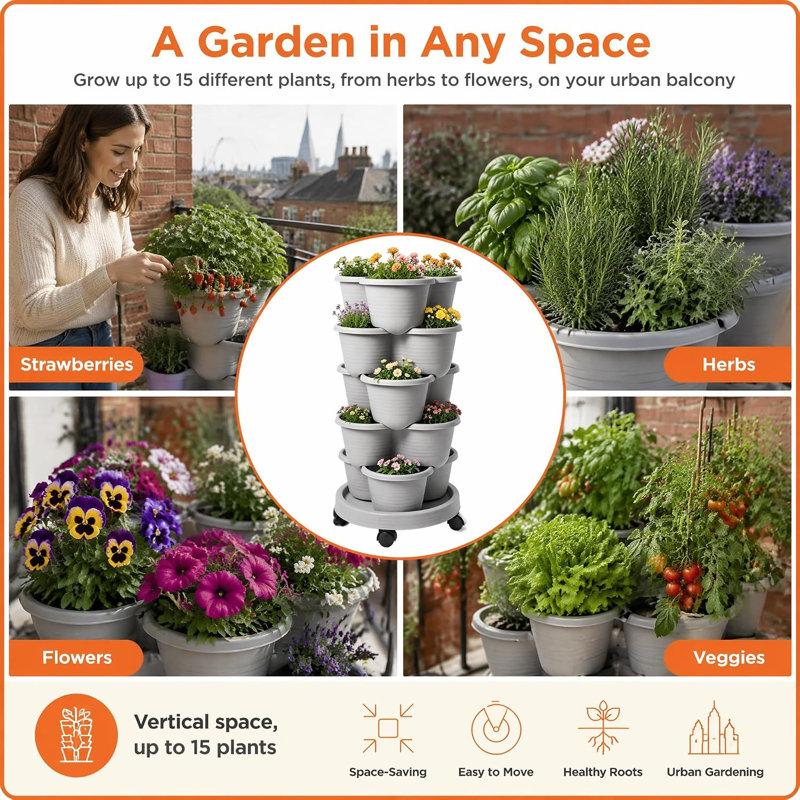 5 Tier Vertical Stackable Garden Planter