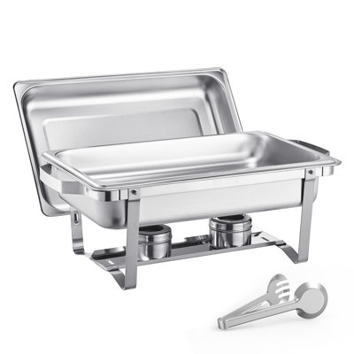 8 Qt Rectangle Chafing Dish Buffet Set Full Size Pan Stainless Steel