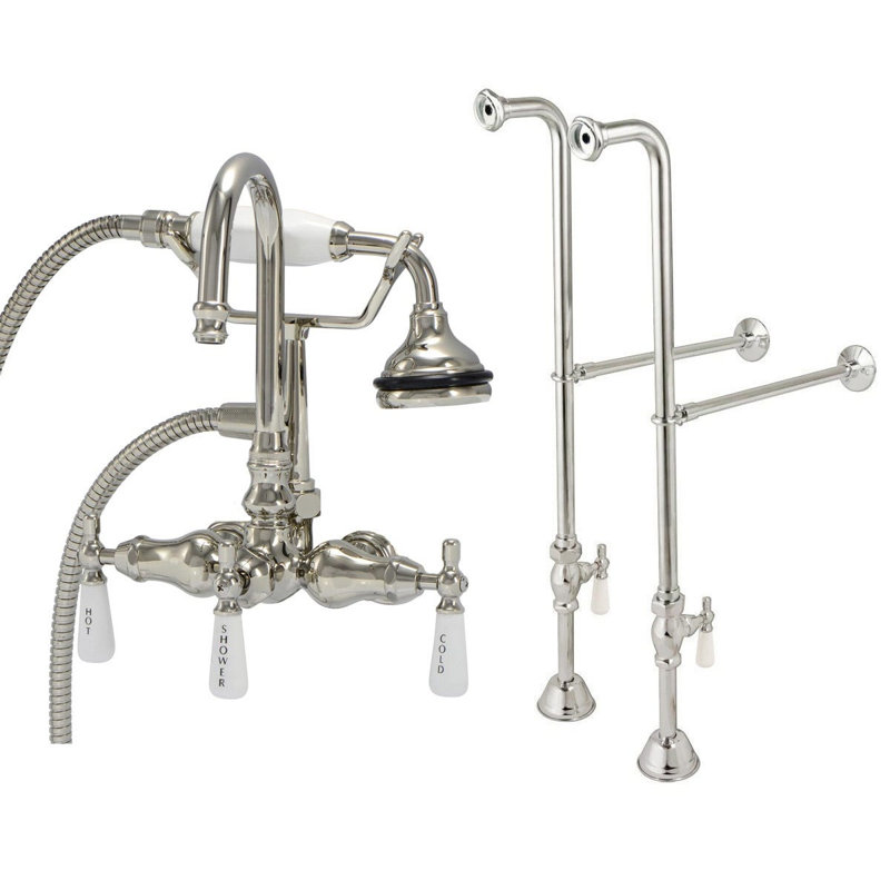 Floor Tub Spout with Diverter, Polished Nickel