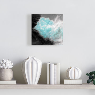 Turquoise Clouds Canvas - Contemporary Mountain Bedroom Decor