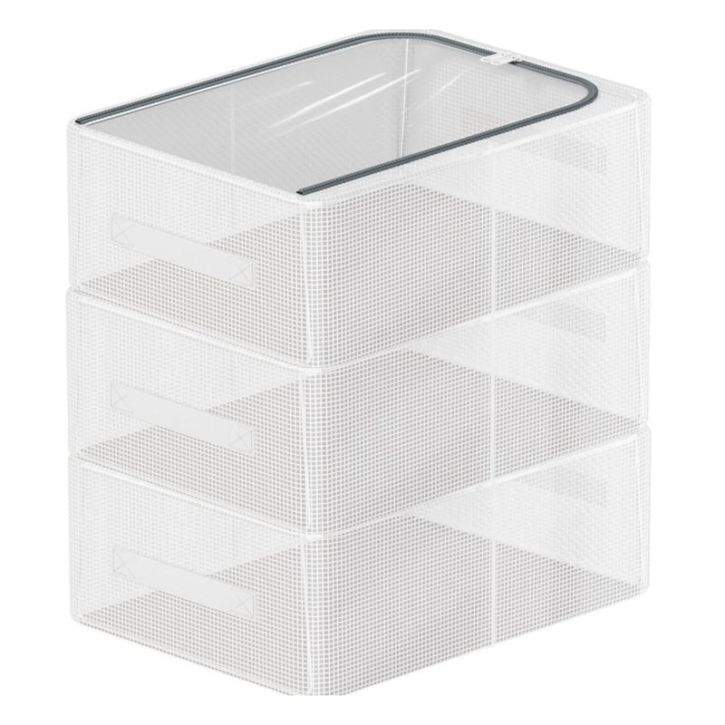 Ensemble de 3 boîtes de rangement pour chaussures empilables avec couvercles transparents
