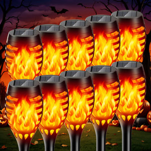 Halloween Solar Outdoor Lights with Flickering Flame Light Pack
