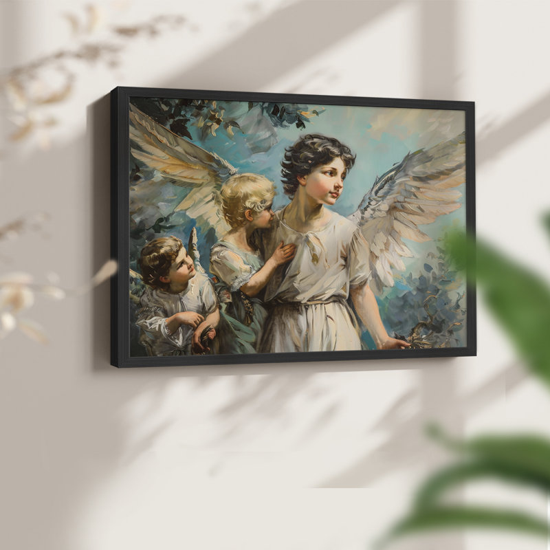 Angels From Above-CVI - Reproduction encadrée - Restickable, H 8 po x l 10 po, Noir, noir, noir, noir