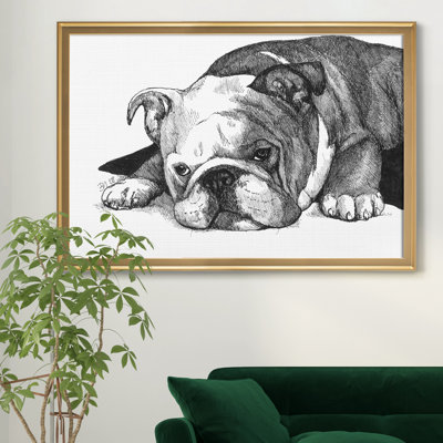 Gracie le bouledogue - Cadre photo, reproduction d'art sur toile
