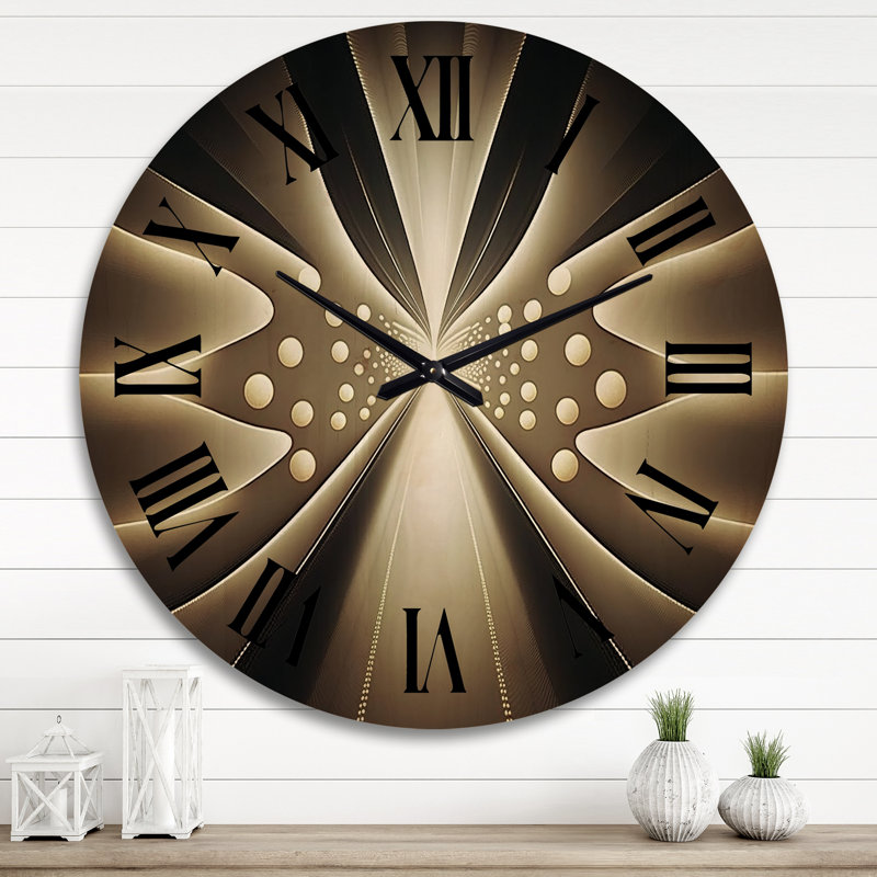 Horloge murale en bois massif Nayelle, Très grand