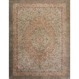 Antique Art Deco Chinese Floral Layered Medallion Design hand Knotted Rug