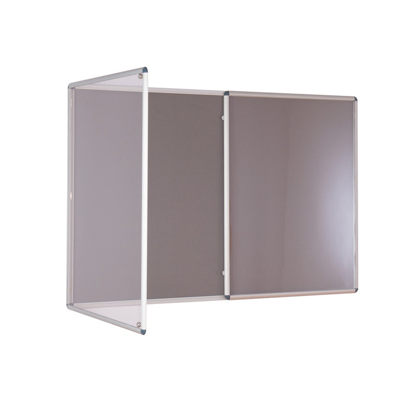 Wall Mounted Bulletin Board, Grey, 120 cm H x 240 cm W