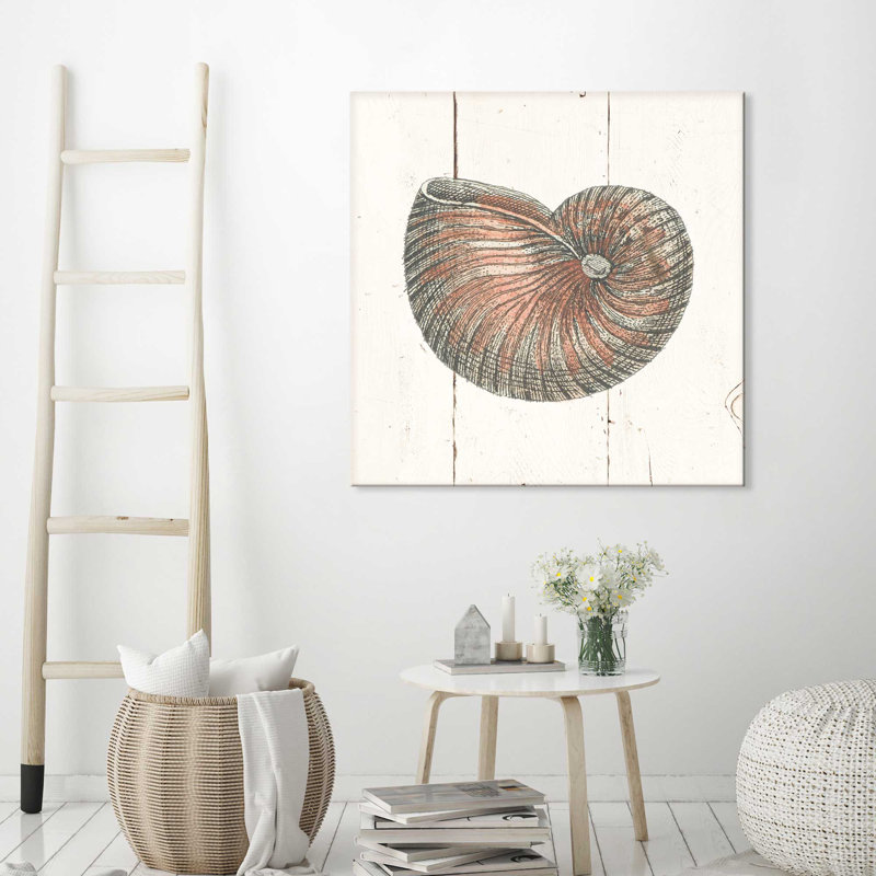 «Shell Sketches III Shiplap», reproduction de dessin, H 24 po x l 24 po x P 1,5 po, Toile tendue