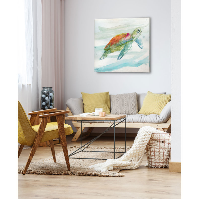 « turtle tropiques i », peinture, H 10 po x l 10 po x p 1,5 po, Toile tendue