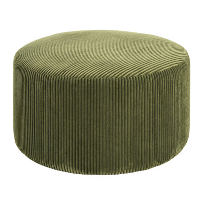 Corduroy Upholstered , Olive Tone, Round Style With Smooth Texture And Comfort, 29.89 D, Ideal For Modern Decor Setup In , Elegant Design Upholstery, Plywood Construction, Wide 16.73 High Versatile
