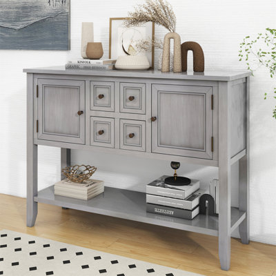 Cambridge Series  Ample Storage Vintage Console Table With Four Small Drawers And Bottom Shelf For Living Rooms, Entrances And Kitchens -  Lark Manor™, 533093B0266E46C5A84A7A7EA9170412