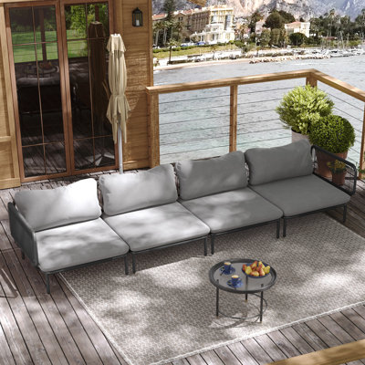 Canapé modulaire d'extérieur en métal pour patio
