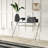 Darek Chrome 42" Glass Writing Desk with Shelf