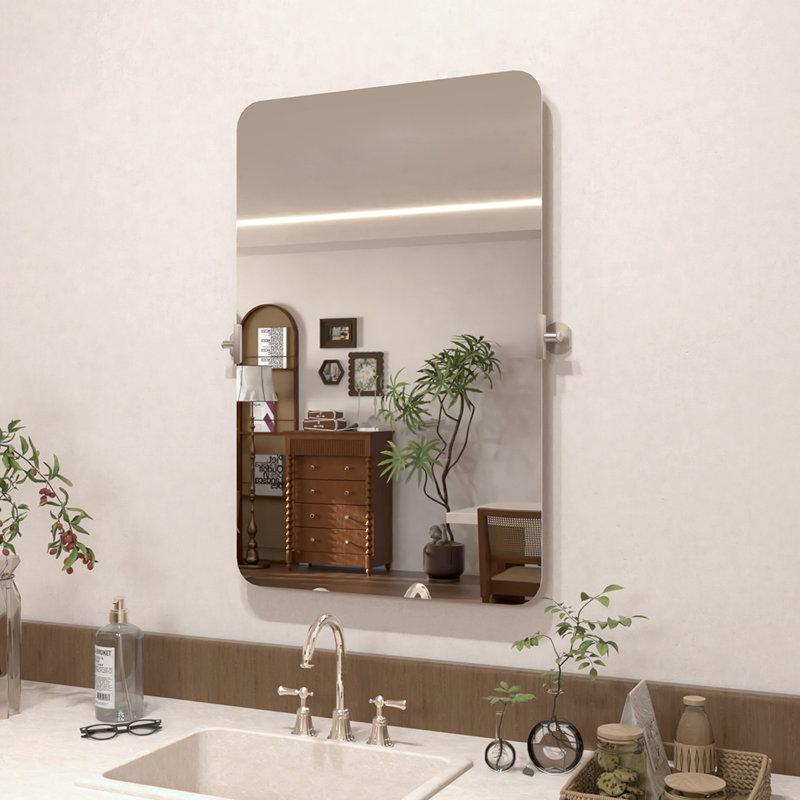 Tilt Wall Mount Bathroom Vanity Mirror, Gold, 36" x 24" 
