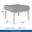 Set Of 2 24" Aluminum Patio Ottomans With Light Gray Cushions, All-Weather Footrests-1497403566