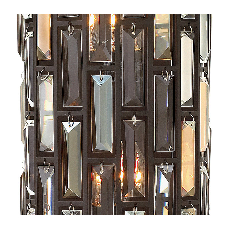 Vintage Bronze Dual-Light Candelabra Sconce with Amber Prism Accents