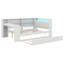 Lit plateforme en bois avec tablettes de rangement, lit gigogne, station de charge, DEL, bureau et tête de lit tapissier-1959233514