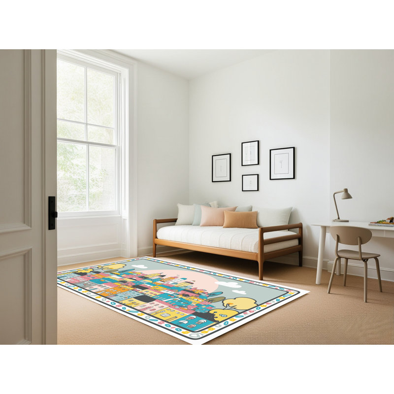 Harriet Bee City Scape Rug, Rectangle 2' x 3'