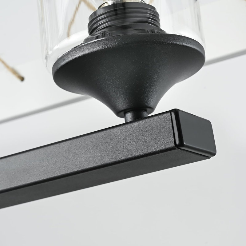 Luminaire suspendu 5 lumières de style campagnard pour salle à manger, éclairage d'îlot de cuisine blanc rustique, lustres à hauteur réglable pour table de salle à manger de cuisine