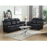 Mallory 2-piece Upholstered Padded Arm Tufted Sofa Set Black